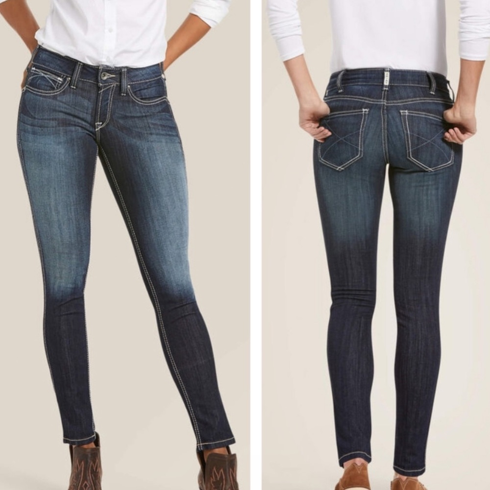 Ariat 29” REAL Mid Rise Stretch Outseam Ella Skinny Jeans Celestial Rodeo Slim